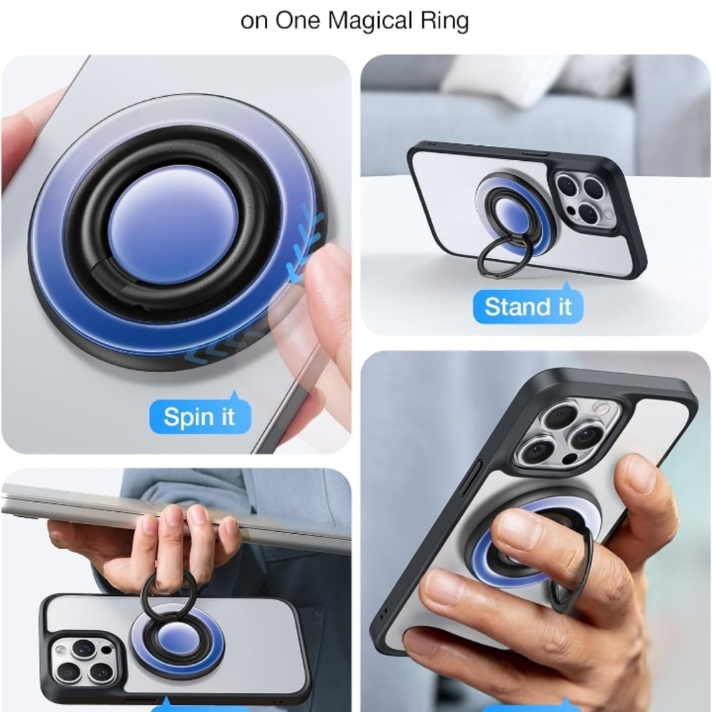 360° FIDGET SPINNER MAGNETIC PHONE GRIP RING KICKSTAND. NEW. APPLE OR ANDROID - Picture 3 of 7